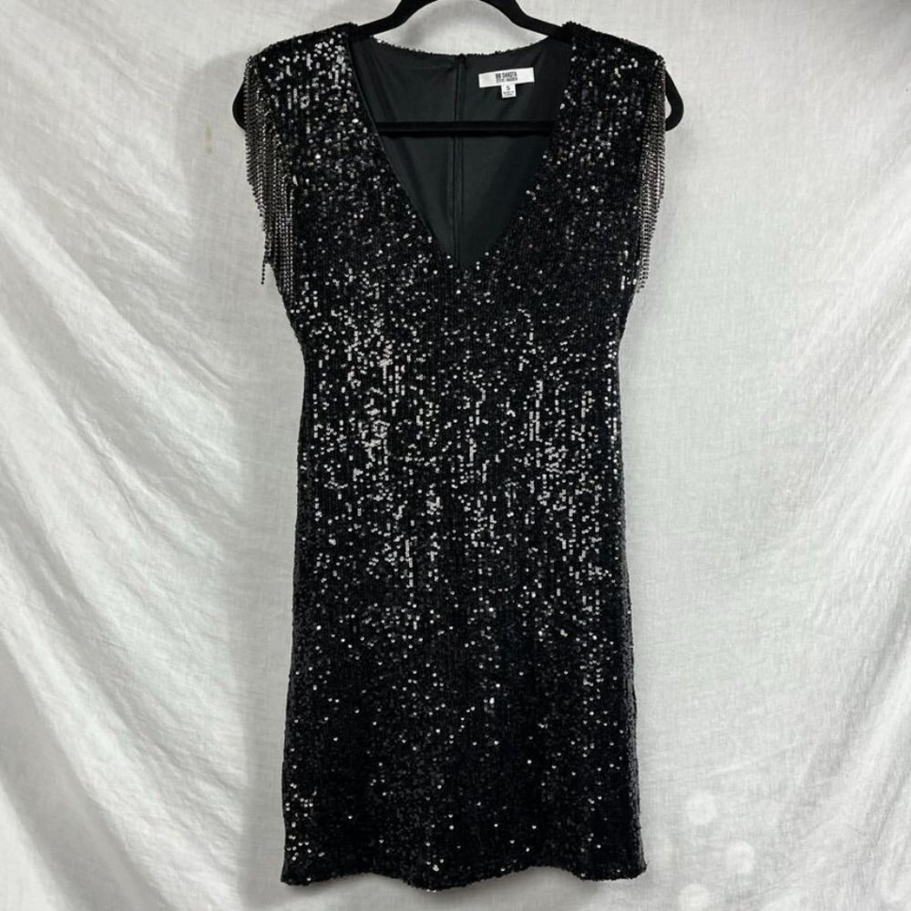 BB‎ Dakota Steve Madden All Over Sequin Cocktail Mini Dress Women S Tassels Sexy